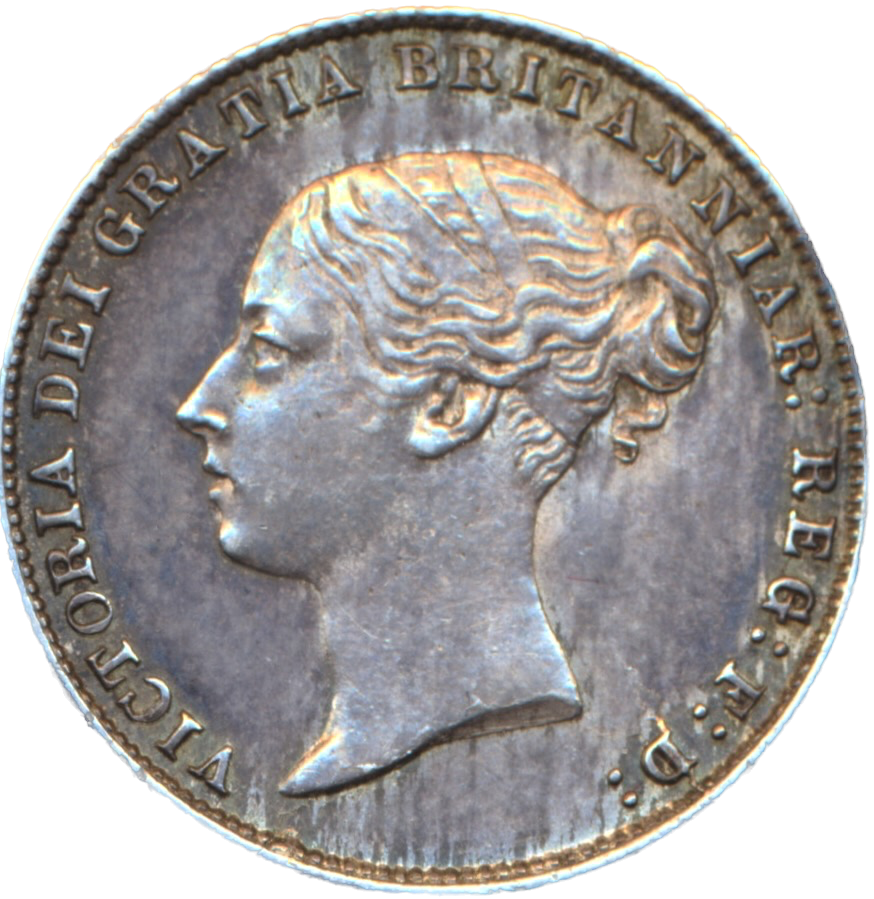 1865 Sixpence First young head die 6 S3909 ESC 3212 Rare EF