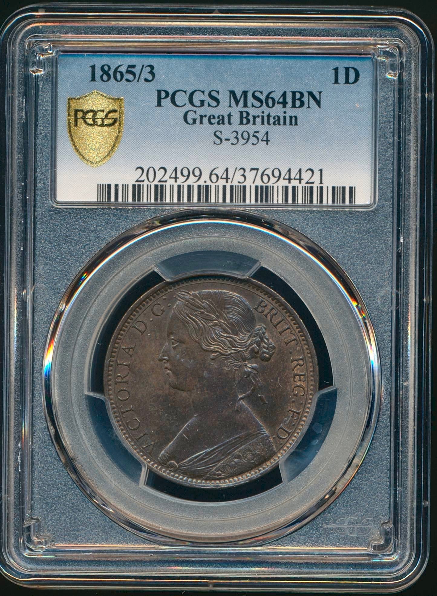 1865 Penny 5 over 3 F51 Rare (R13) UNC MS64RB