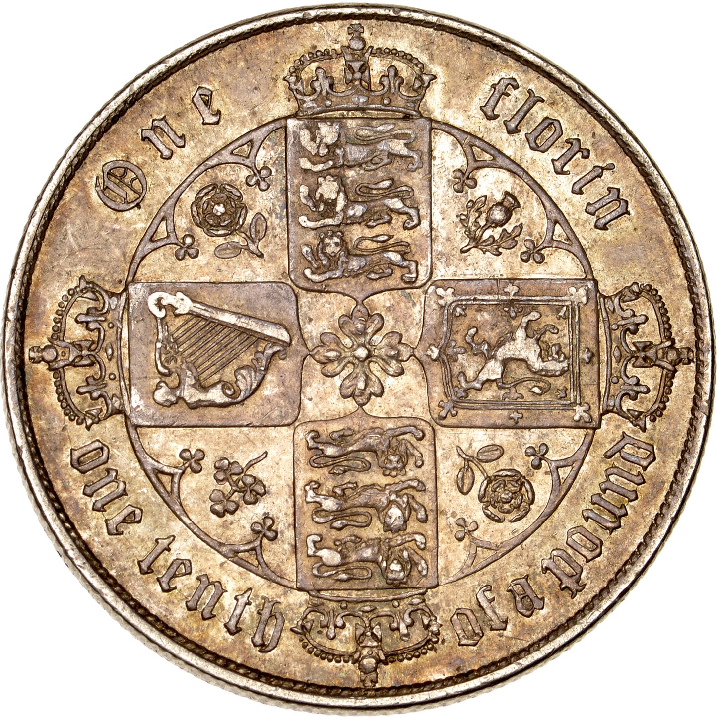 1868 Florin S3893 ESC 2868 Scarce NEF