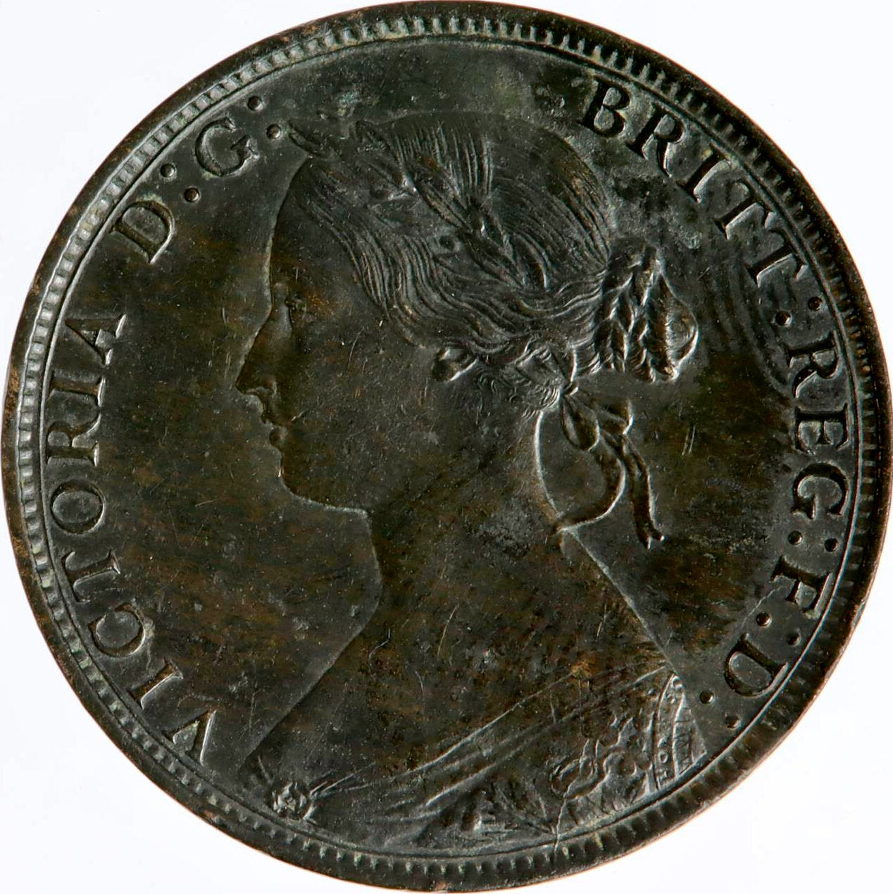 1869 Halfpenny F306 Rare NEF