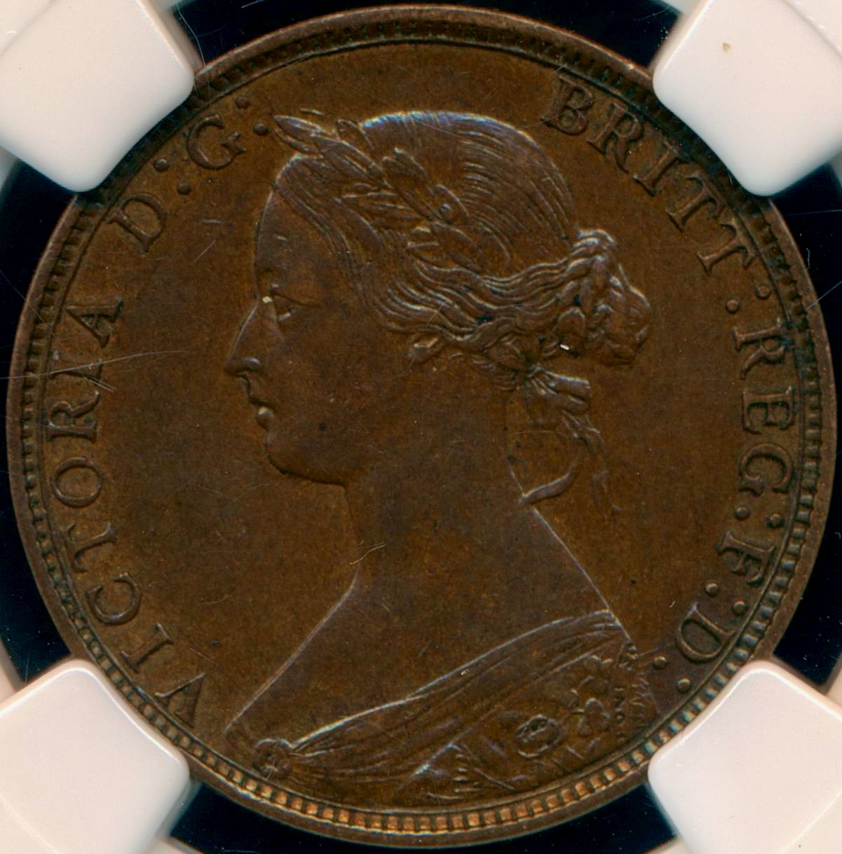1871 Halfpenny F308 Rare (R12) AUNC AU53BN