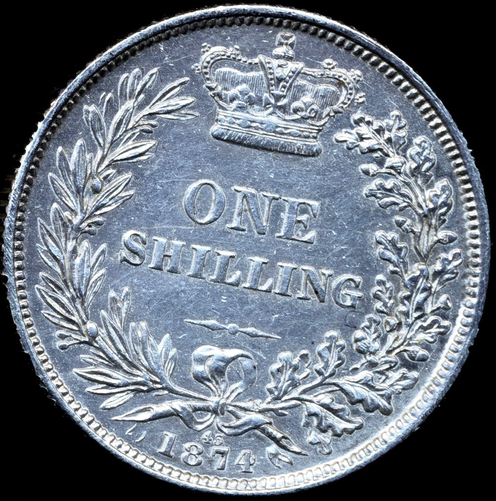 1874 Shilling Third young head die 43 S3906A ESC 3044 plain 4 EF