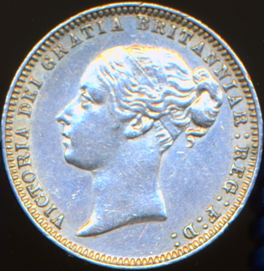 1877 Sixpence Second young head No die number S3911 ESC 3243 Scarce GEF