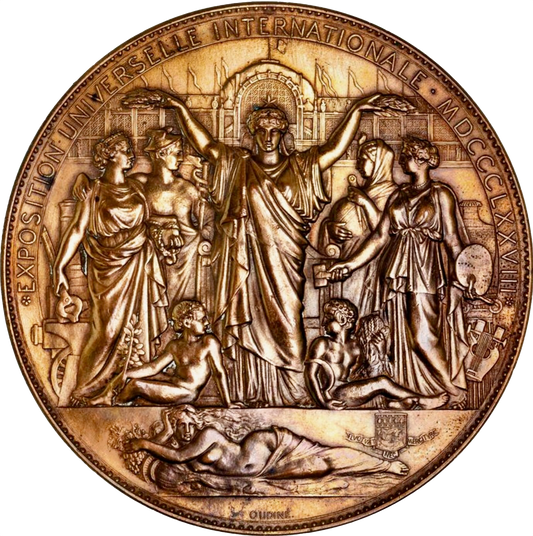 1878 FRANCE Exposition Universelle Paris 86mm bronze medal by Oudine