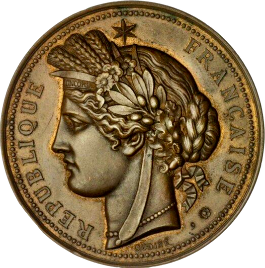1878 FRANCE Exposition Universelle Paris 51mm bronze medal by Oudine