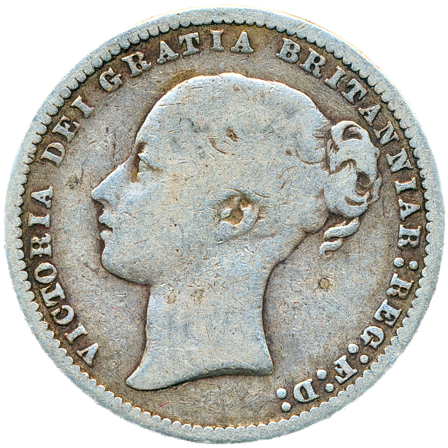 1879 Shilling Third young head no die number S3906 ESC 3059 F