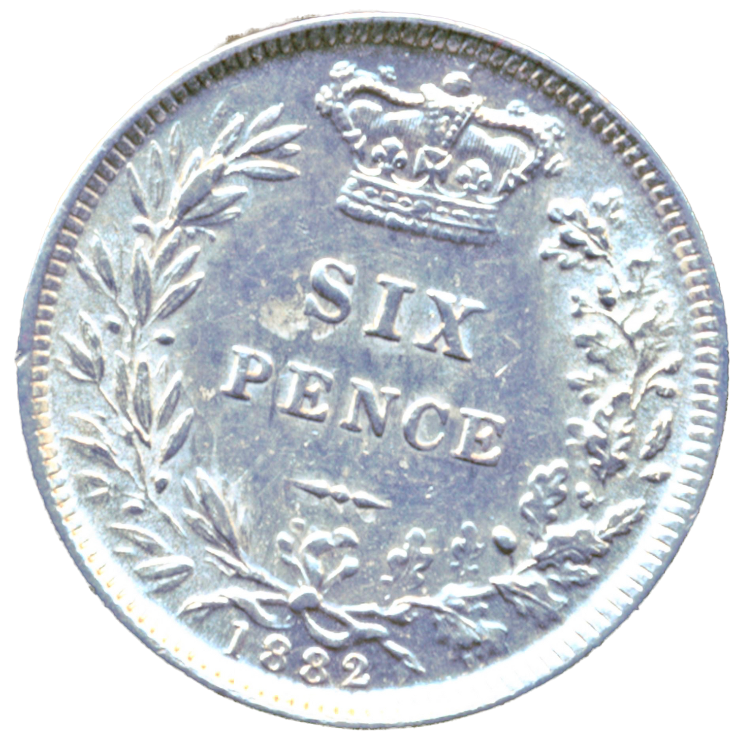 1882 Sixpence Third young head S3912 ESC 3254 Very rare (R2) UNC