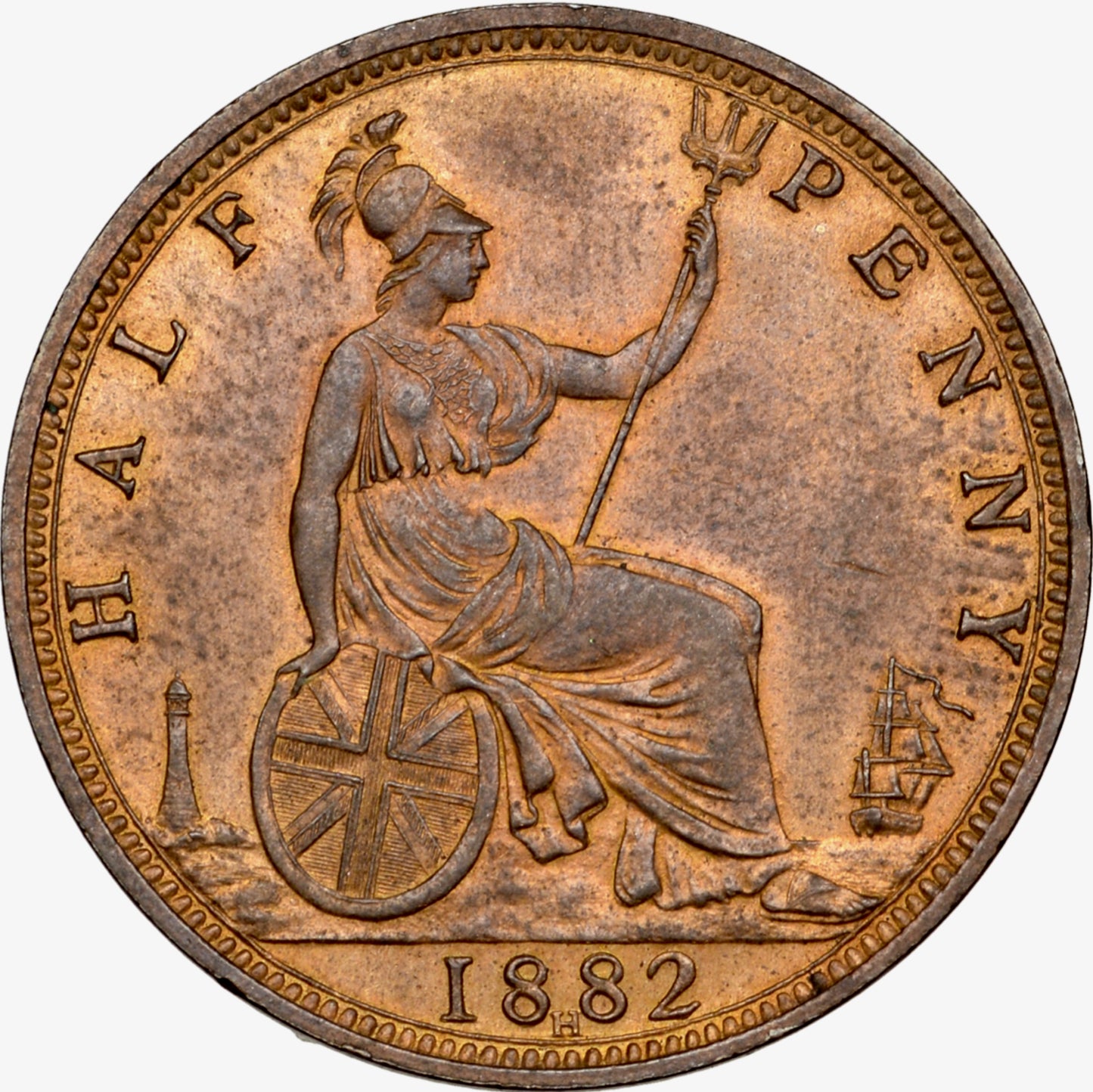1882H Halfpenny F 347 GEF