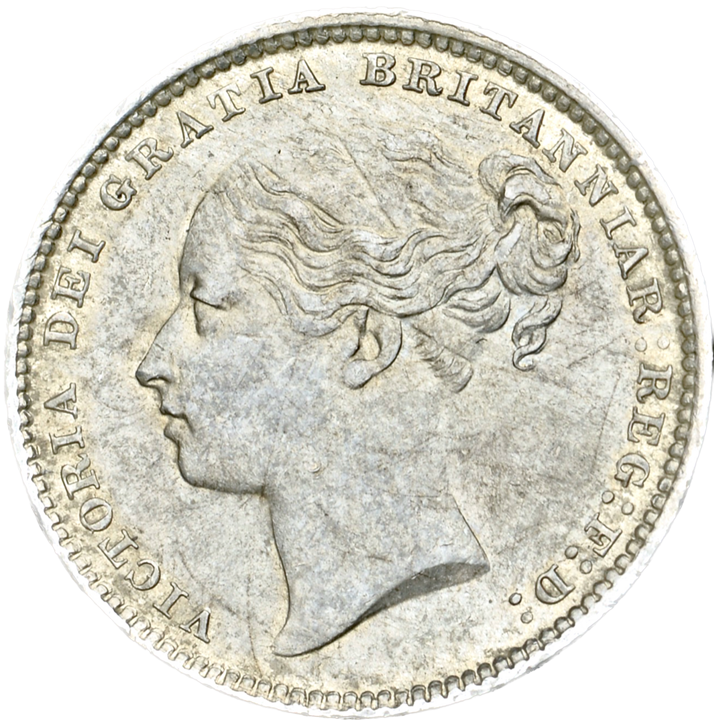 1883 Shilling Fourth young head S3907 ESC 3072 UNC