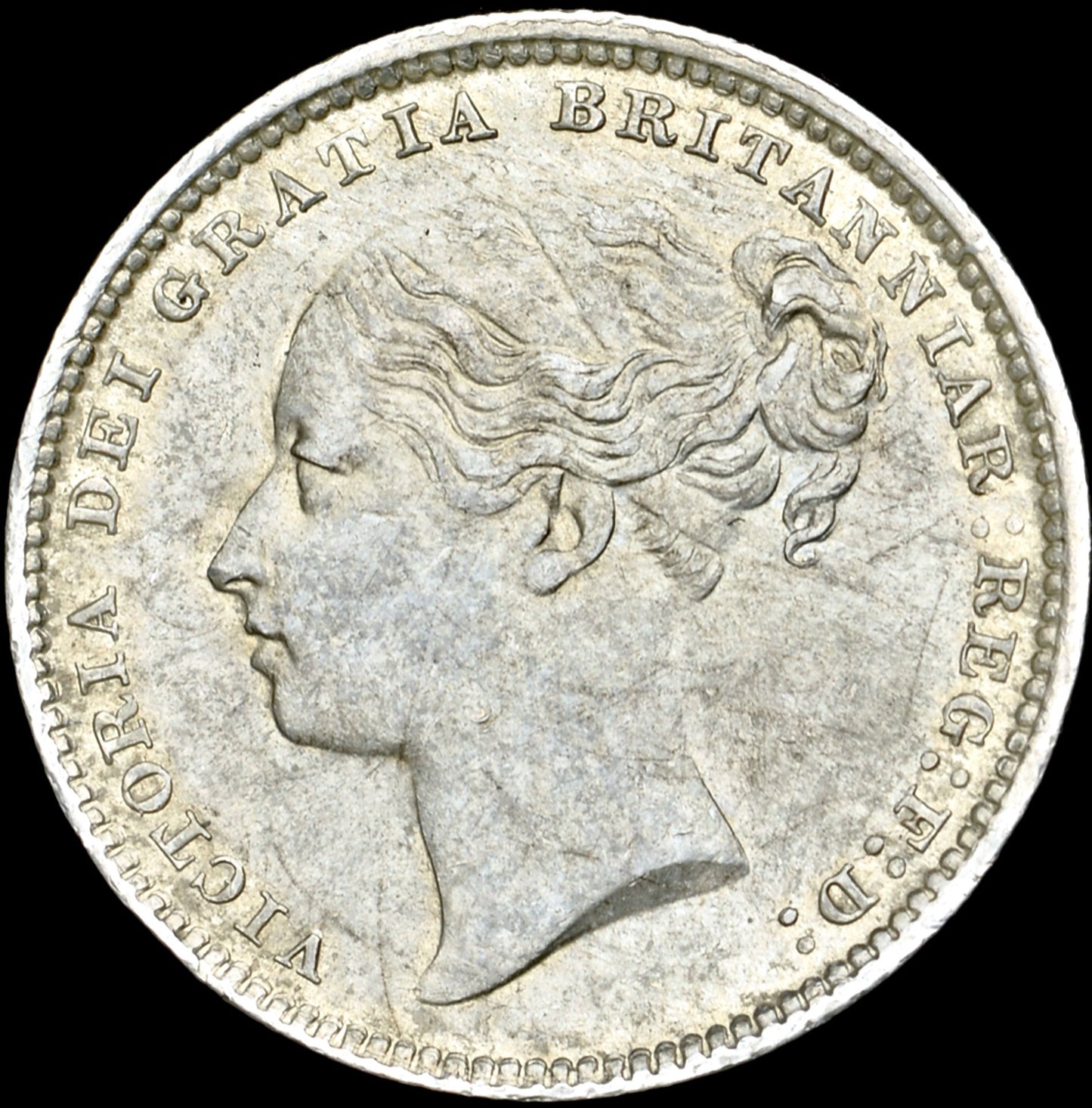 1883 Shilling Fourth young head S3907 ESC 3072 UNC