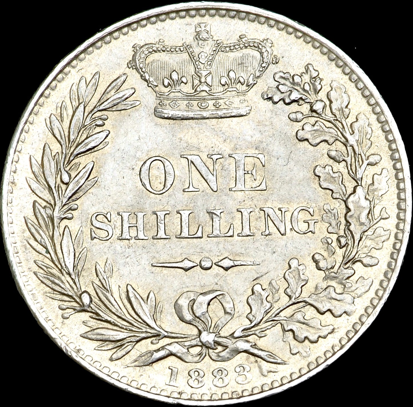 1883 Shilling Fourth young head S3907 ESC 3072 UNC