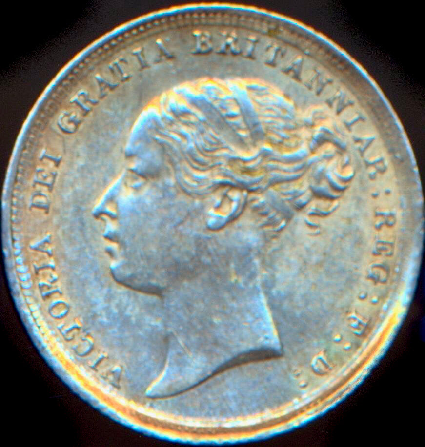 1880 Sixpence Third young head S3912 ESC 3248 Rare GEF