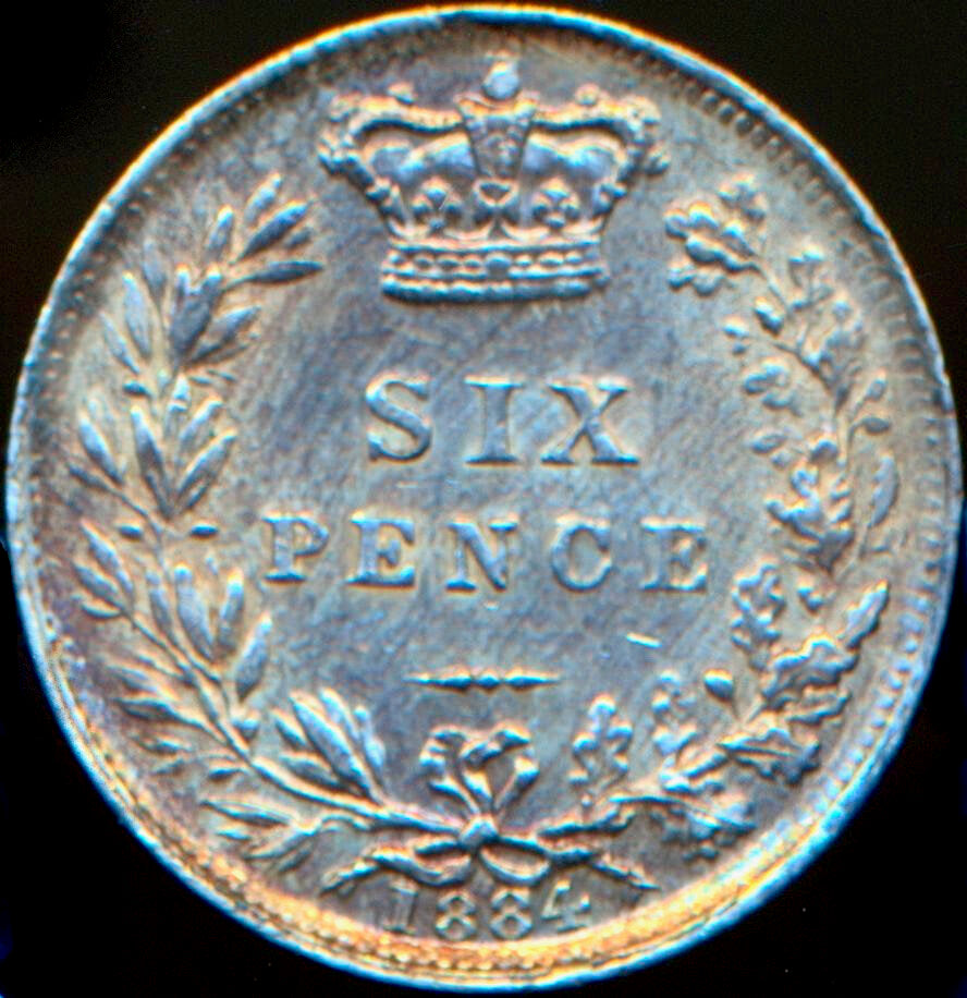 1880 Sixpence Third young head S3912 ESC 3248 Rare GEF