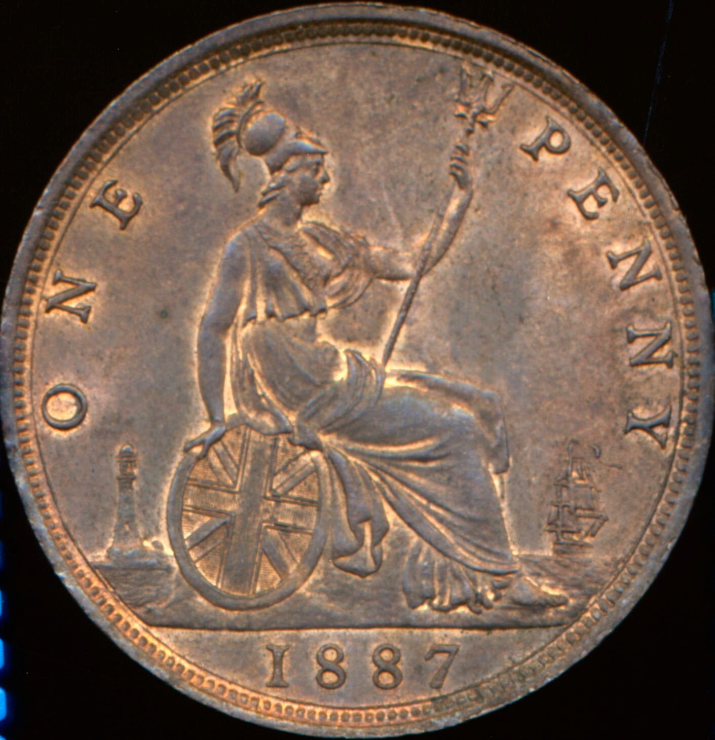 1887 Penny F125 AUNC/UNC