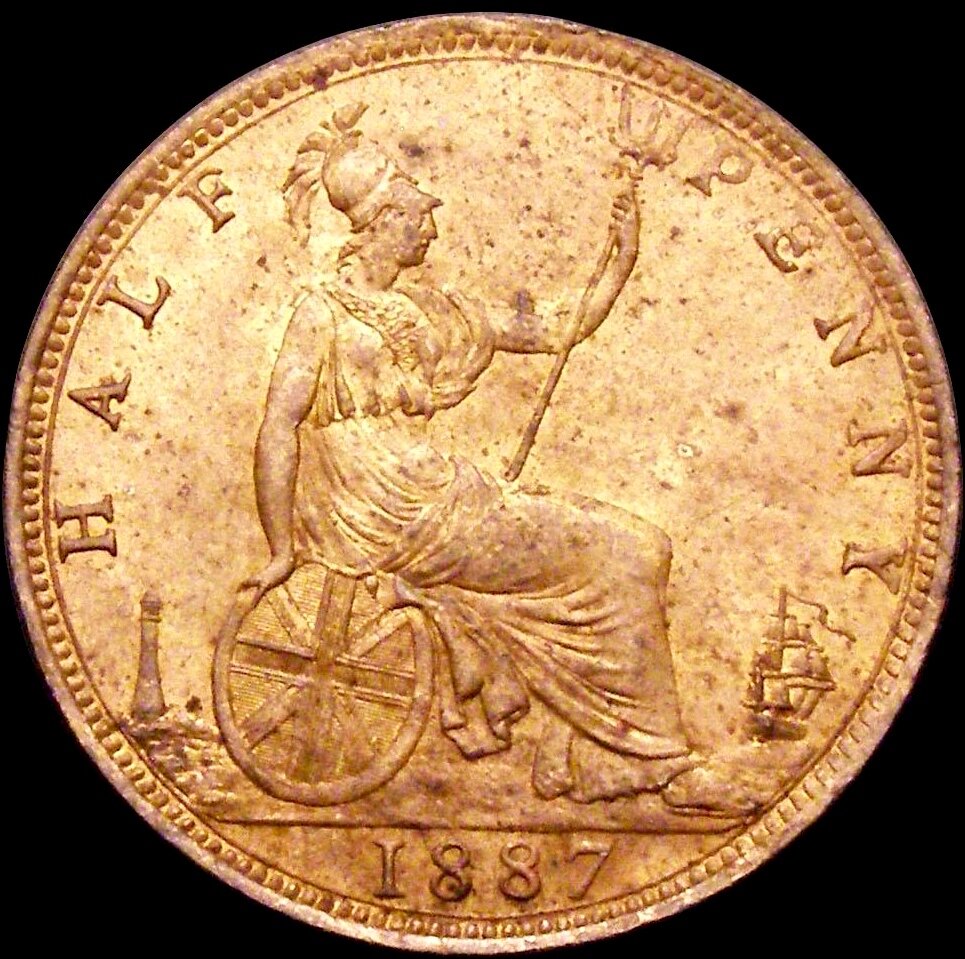 1887 Halfpenny F 358 UNC