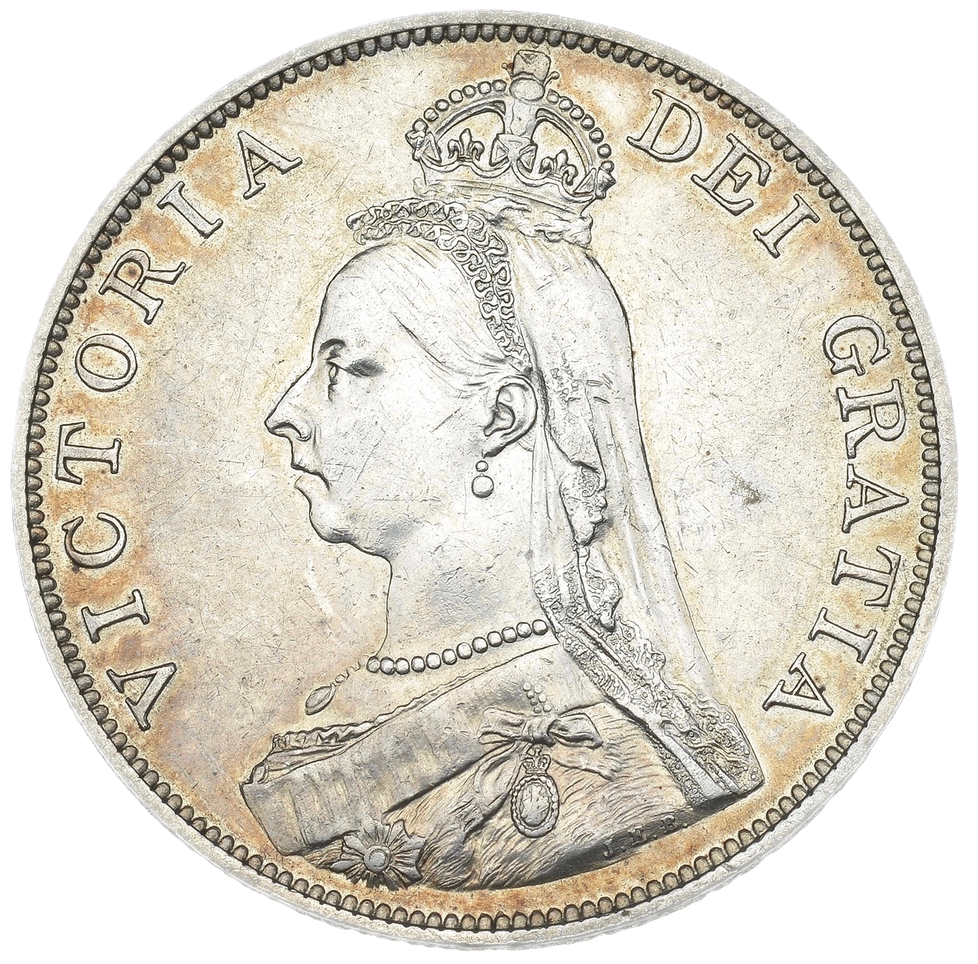 1889 Double Florin S3923 ESC 2702 Inverted 1 for I EF or near so