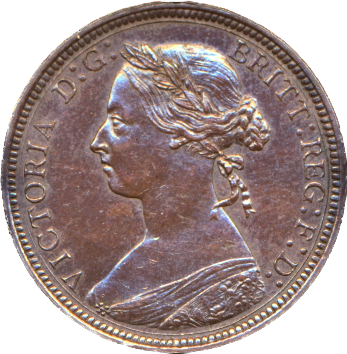 1889 Halfpenny F 360 AUNC