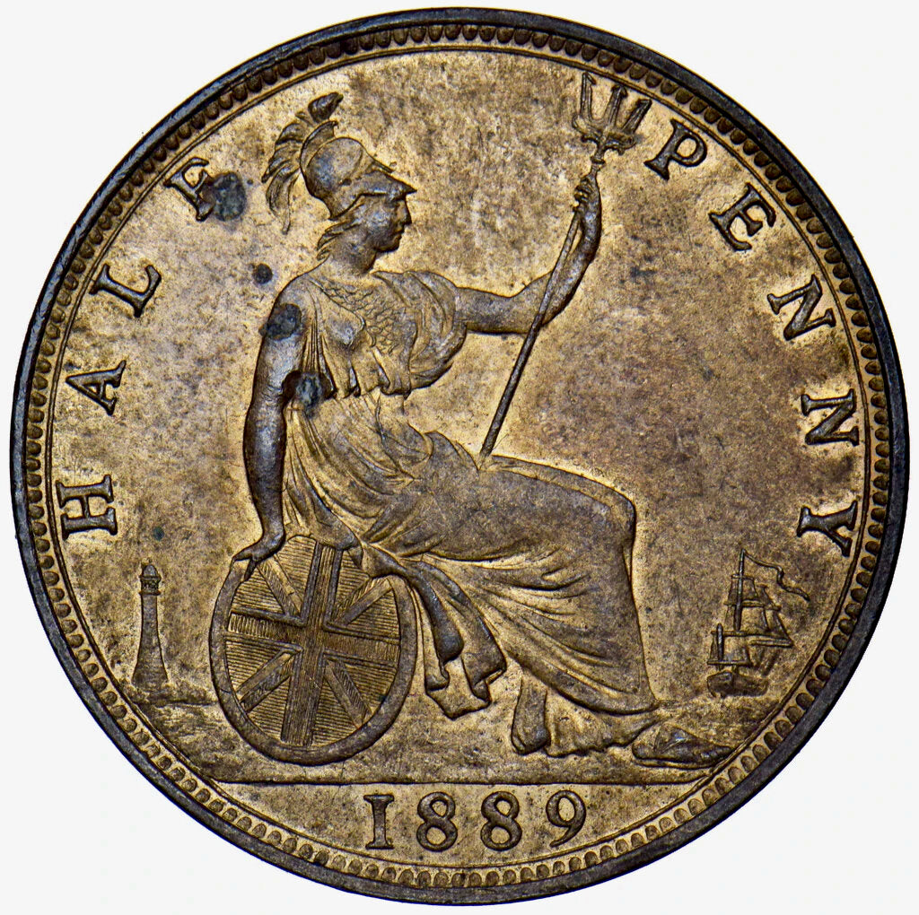 1889 Halfpenny F 360 UNC