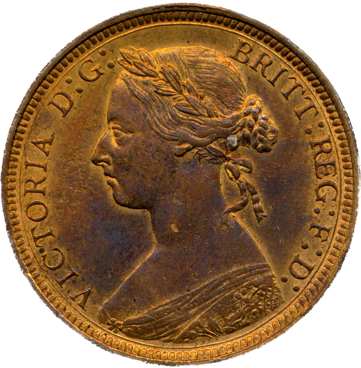 1890 Halfpenny F 362 UNC