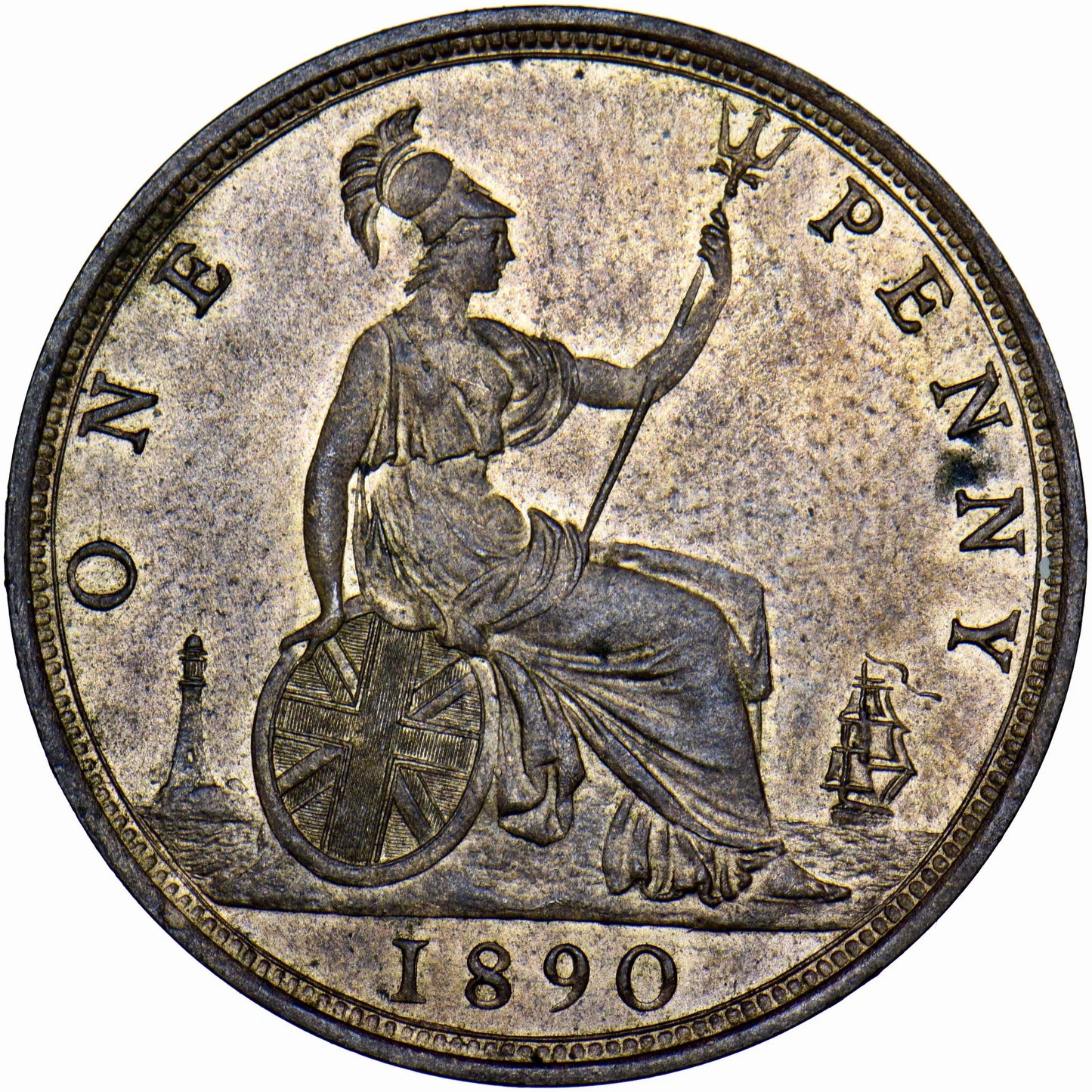 1890 Penny F130 UNC