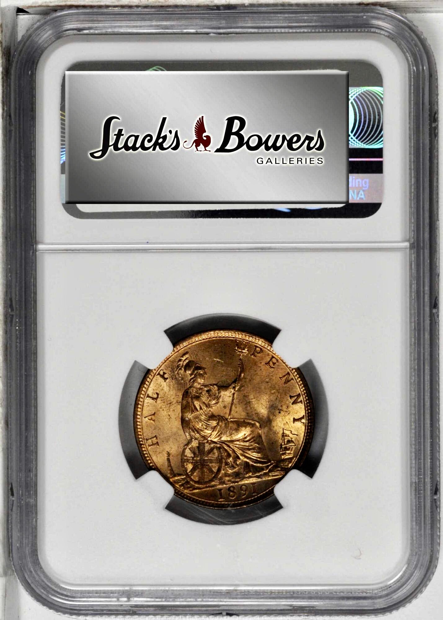 1891 Halfpenny F 364 UNC NGC MS64