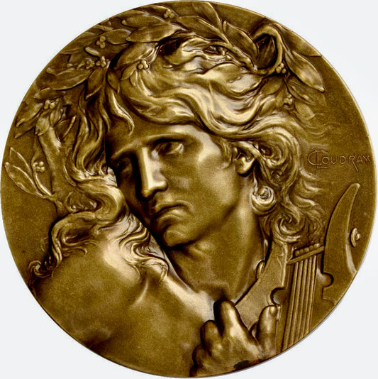 1893 FRANCE Orpheus 115mm 585g bronze medal by Lucien Coudray
