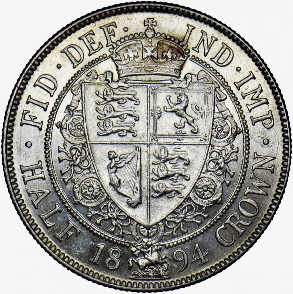 1894 Halfcrown Old veiled head S3938 ESC 2780 UNC