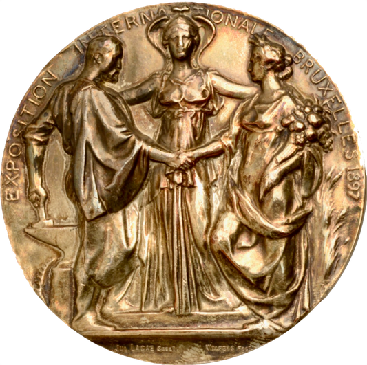 1897 BELGIUM International Exposition 1897, Brussels 69.5mm bronze medal