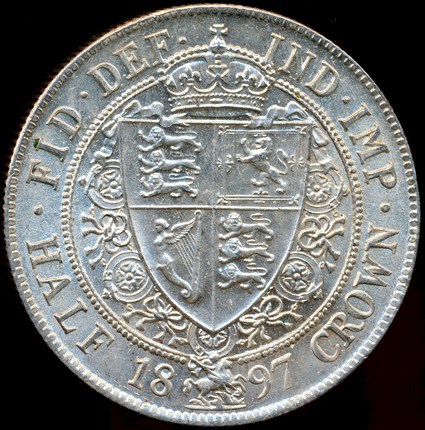 1897 Halfcrown Old veiled head S3938 ESC 2783 AUNC