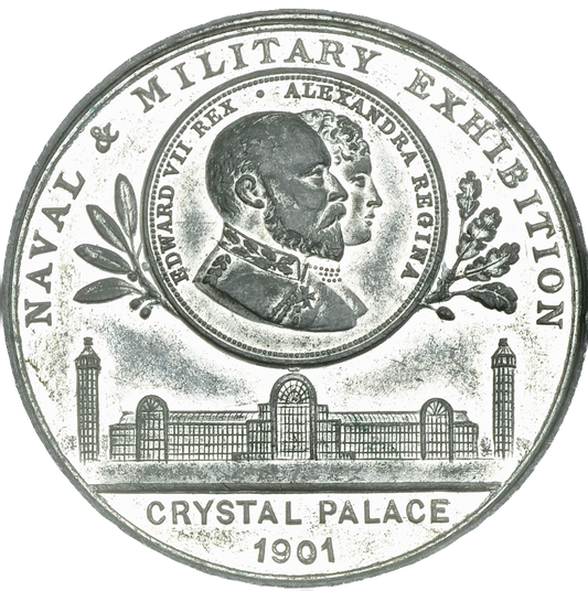 1901 Crystal Palace Exhibition 38mm white metal medal BHM 3734 E1858 EF