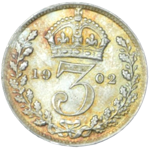 1902 Threepence S3984 ESC 3617 AUNC