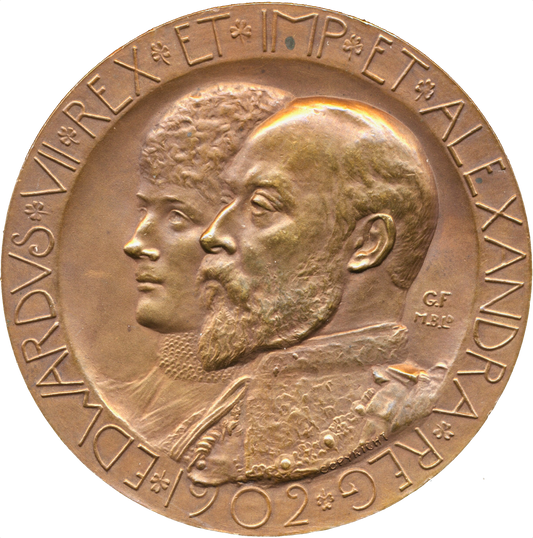 1902 Coronation 52mm bronze medal by G Frampton BHM 3767
