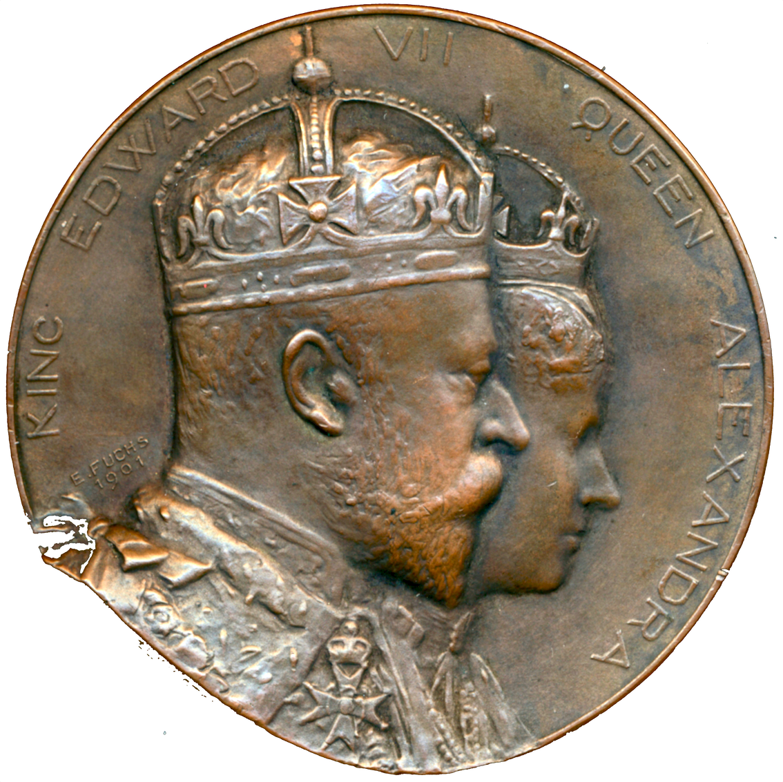 1902 Coronation bronze medal boxed by E Fuchs E1870a BHM 3772 AUNC