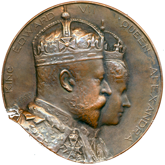 1902 Coronation bronze medal boxed by E Fuchs E1870a BHM 3772 AUNC