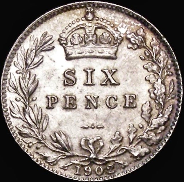 1902 Sixpence S3983 ESC 3597 UNC