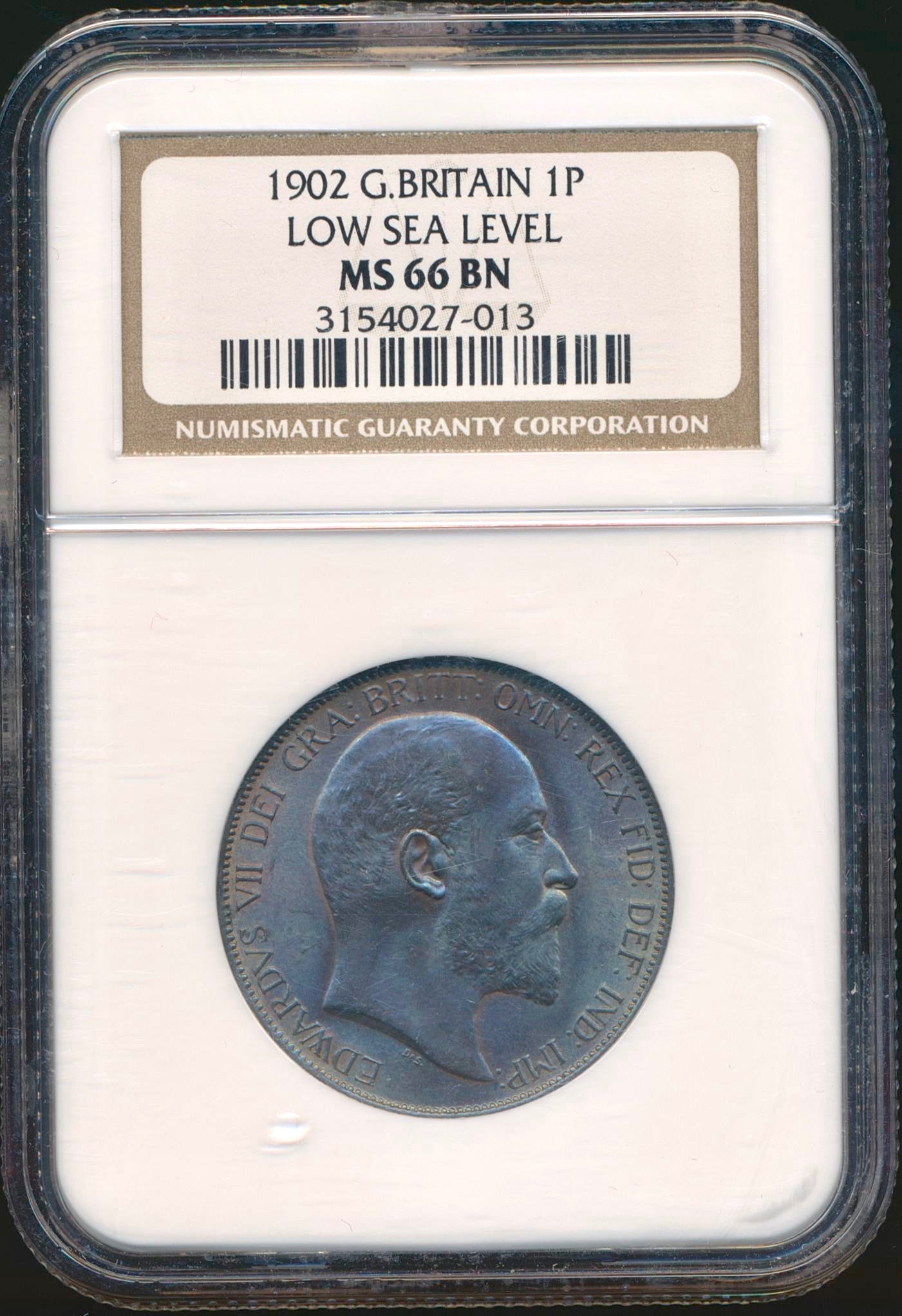 1902 Penny Low tide S3990A F156 Choice UNC MS 66 BN