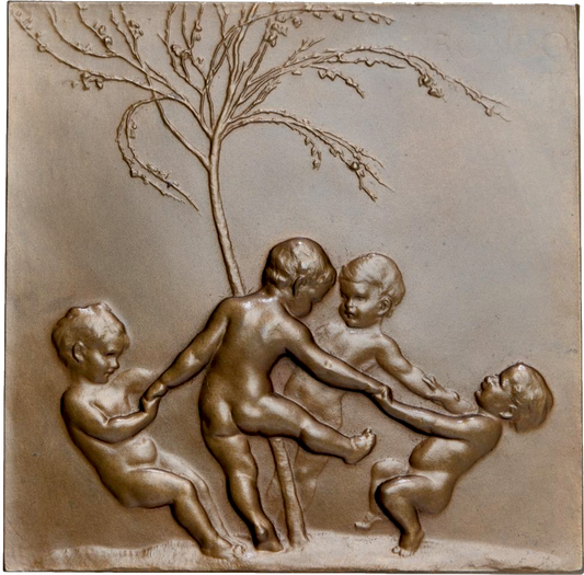1907 AUSTRIA Rondo 80mm square plaque by Stefan Schwartz