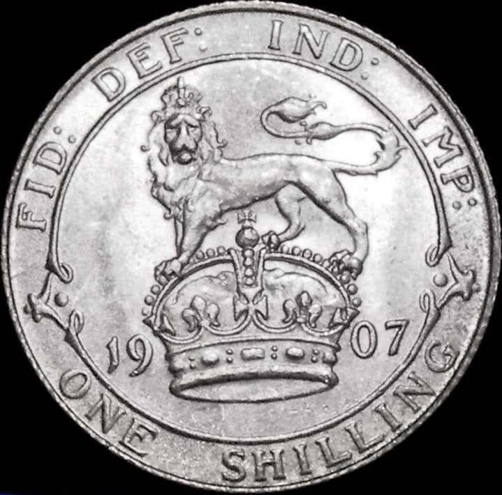 1907 Shilling S3982 ESC 3593 UNC