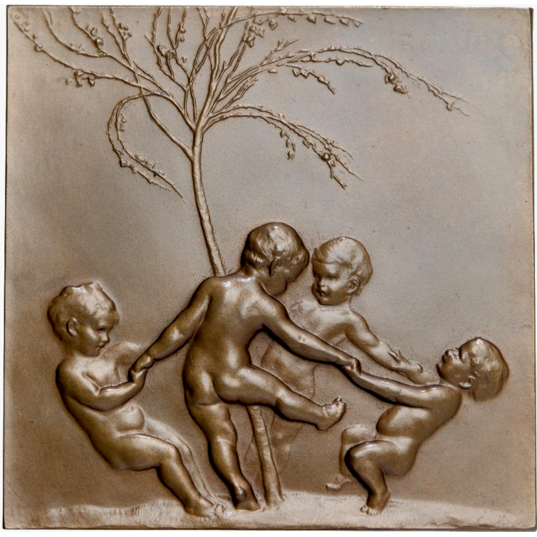 1907 AUSTRIA Rondo 80mm square plaque by Stefan Schwartz