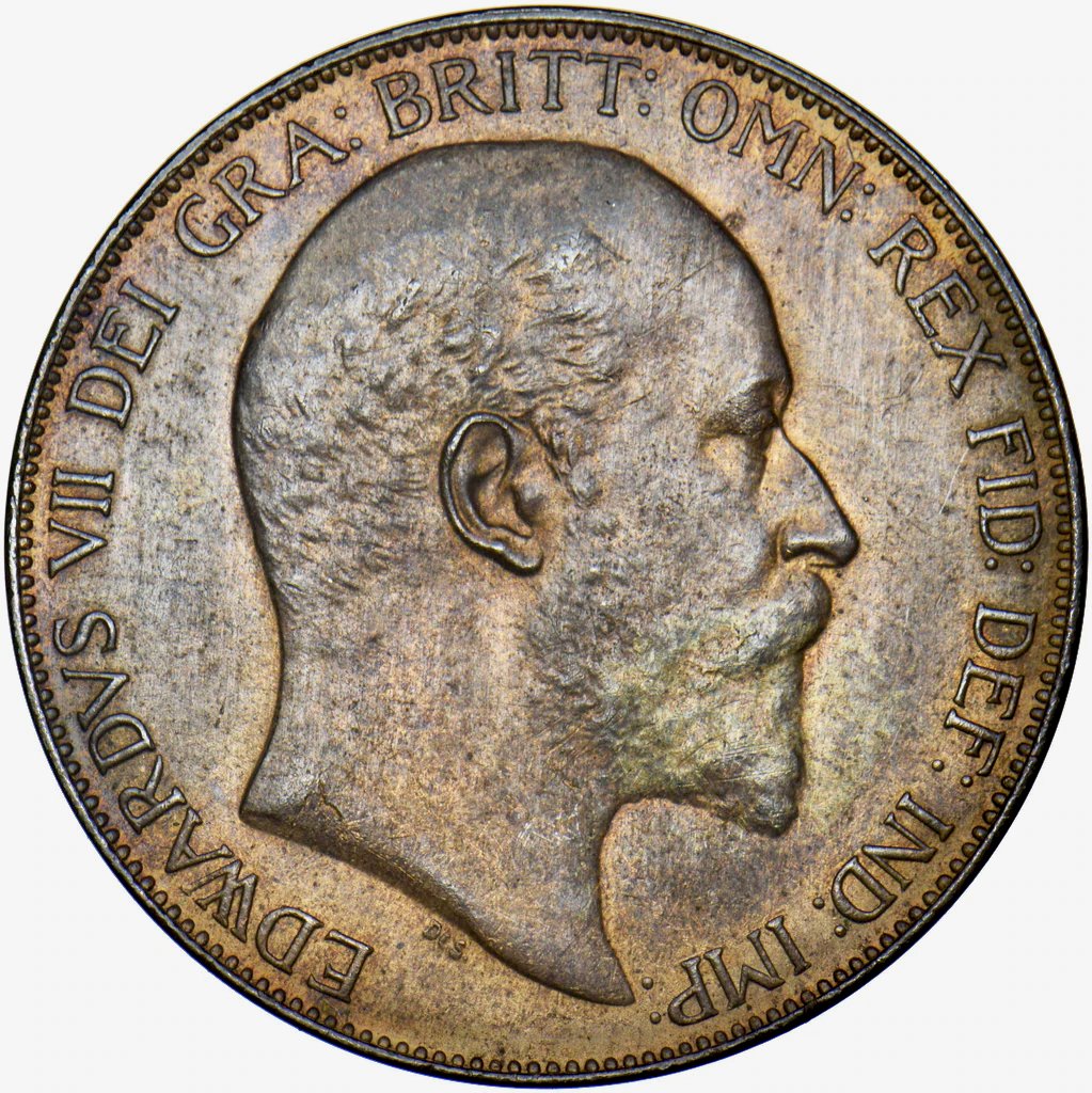 1908 Penny S3990 F164 Obv 1 Rev C Very rare UNC