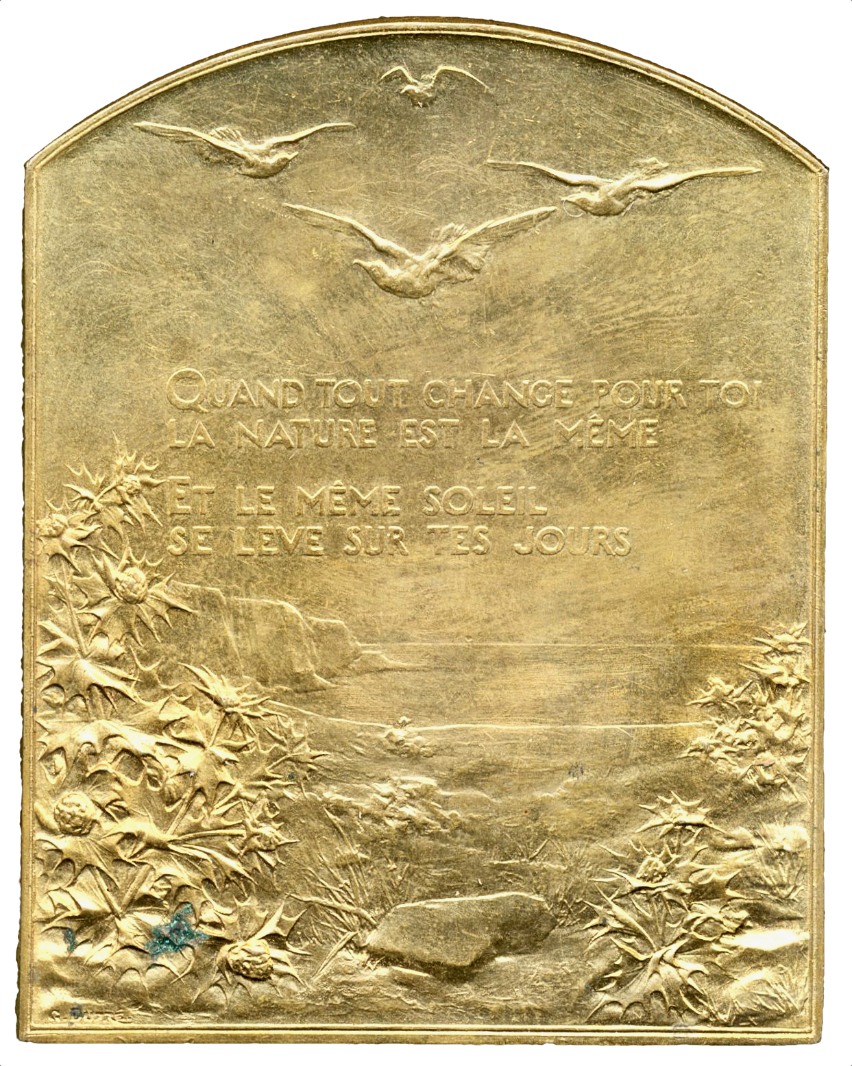 1910 FRANCE 'Le Salut de Soleil' 63mm*50mm bronze medal by Georges Dupré Maier 188