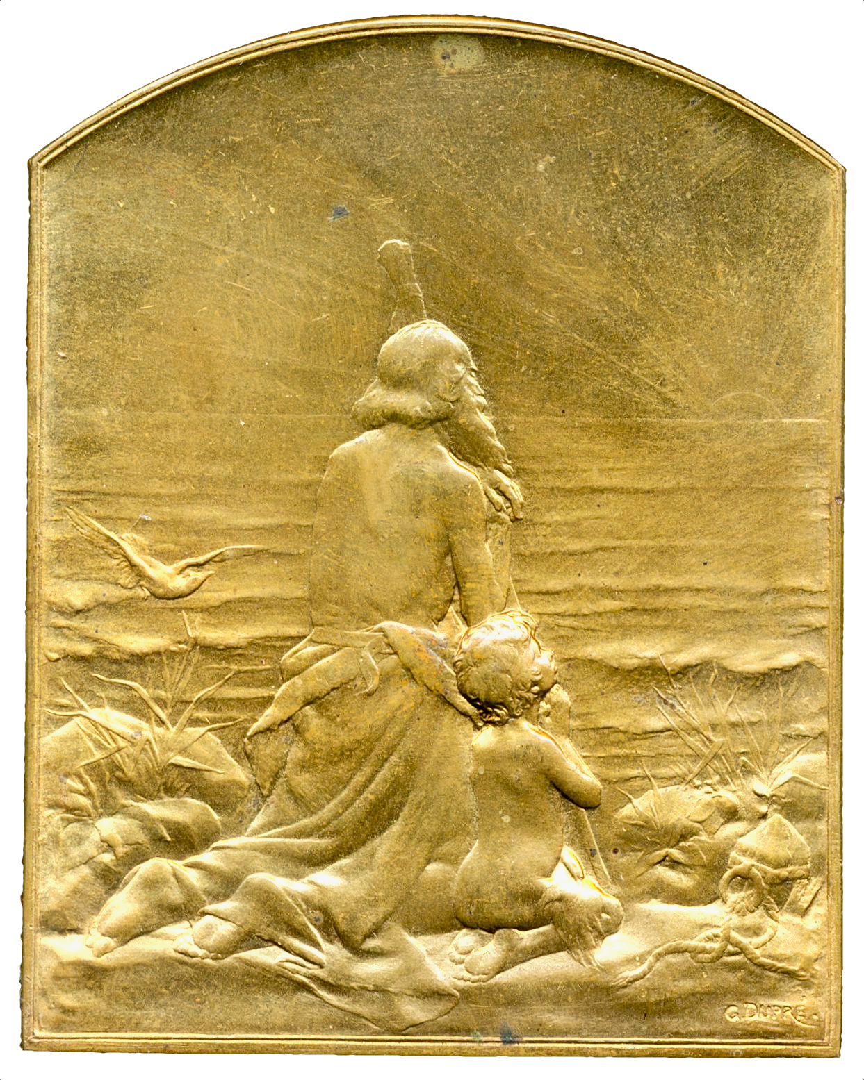 1910 FRANCE 'Le Salut de Soleil' 63mm*50mm bronze medal by Georges Dupré Maier 188