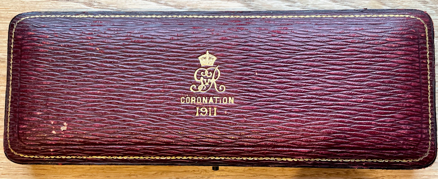 1911 Coronation cased set of four medals bronze and silver BHM 4056 Extremely Rare UNC