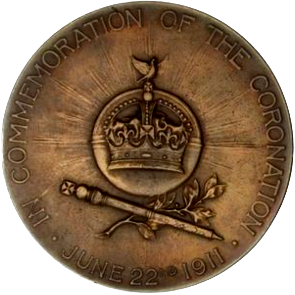 1911 Coronation cased set of four medals bronze and silver BHM 4056 Extremely Rare UNC