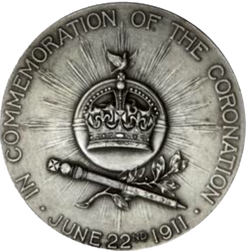 1911 Coronation cased set of four medals bronze and silver BHM 4056 Extremely Rare UNC
