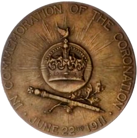 1911 Coronation cased set of four medals bronze and silver BHM 4056 Extremely Rare UNC