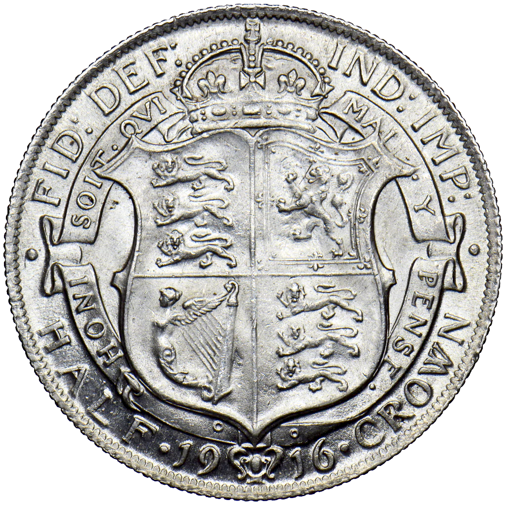 1916 Halfcrown S4011 ESC 3715 AUNC