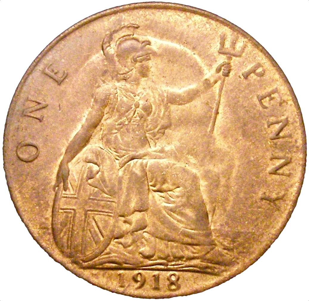 1918H Penny S4052 F183 UNC