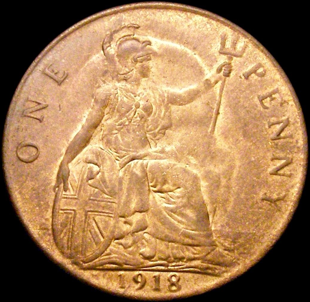 1918H Penny S4052 F183 UNC