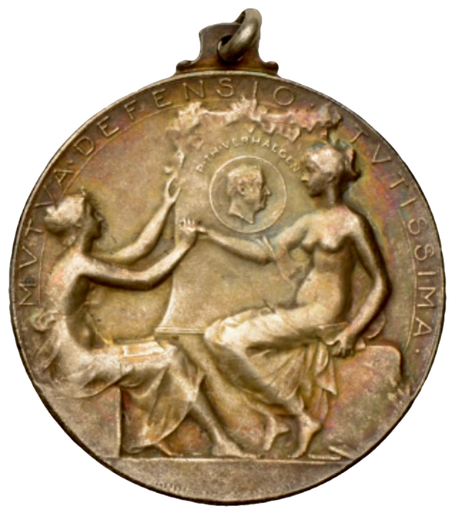 1921 BELGIUM Université libre de Bruxelles 35mm plated bronze award by P Bonnetain